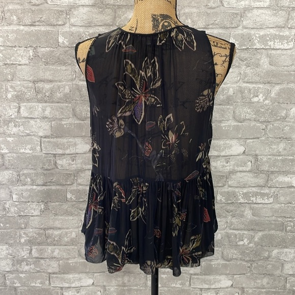 Wilfred Black Floral Peplum Blouse - Picture 3 of 6